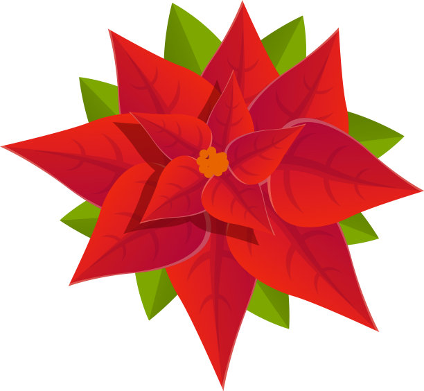 一品红图标卡通风格图片下载