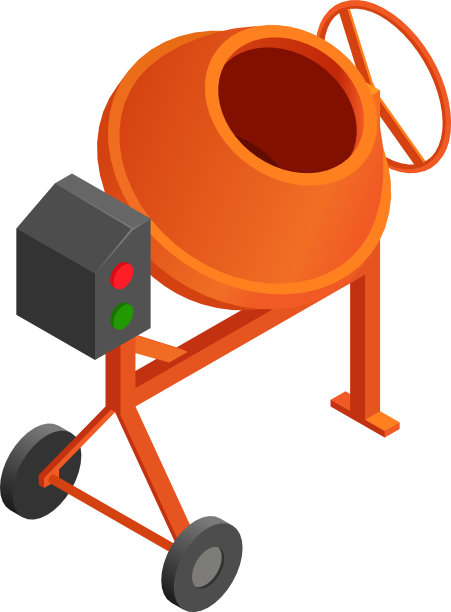 混凝土搅拌机图标等距风格图片下载