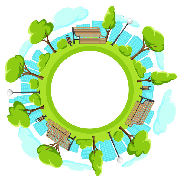 背景有美丽的夏季或春天的城市图片下载