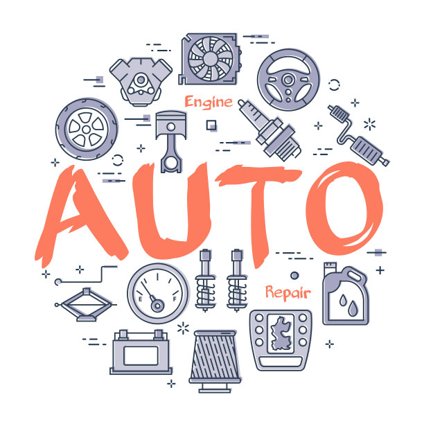 矢量线圆形横幅与文本AUTO图片下载