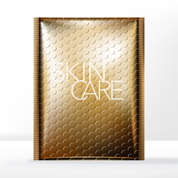 金色气泡膜邮寄袋包装矢量素材图片下载