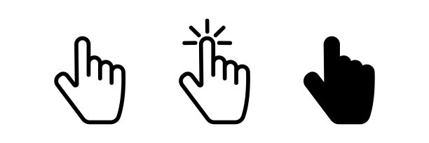 按钮。手图标上的白色背景。电脑鼠标光标。矢量插图。每股收益10图片下载