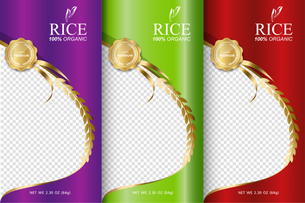 大米食品或泰国食品，横幅和海报模板矢量设计。图片下载