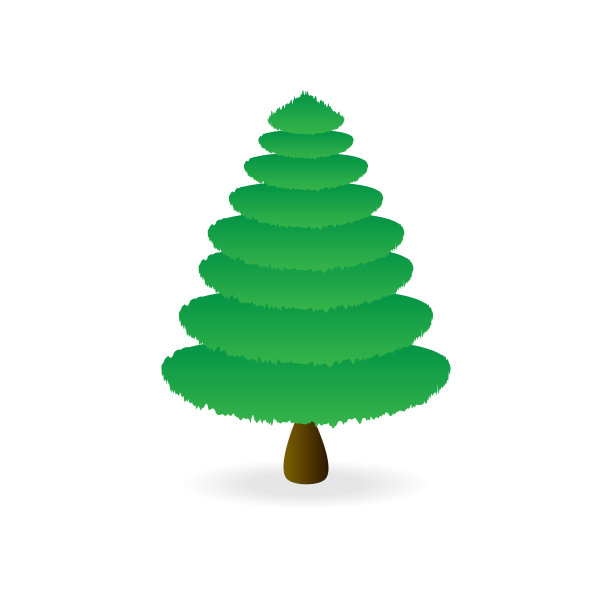 想象一下有阴影的蓬松的圣诞树图片下载