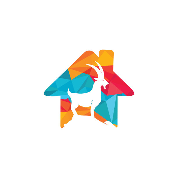 山羊家标志模板矢量设计。图片下载