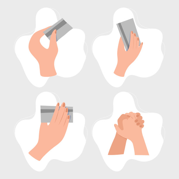 在网上商店付款。扁平借记卡，现金支付握人卡在手。图片下载