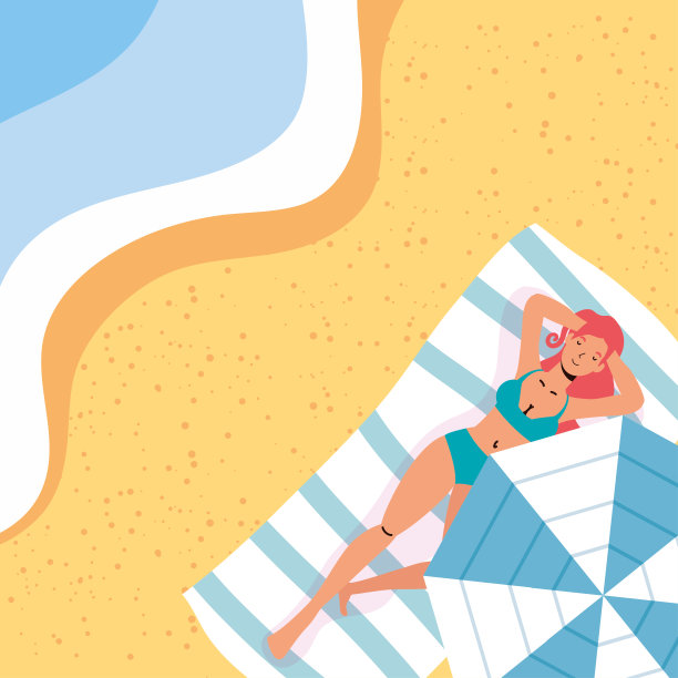 在海滩上度假的女人图片下载