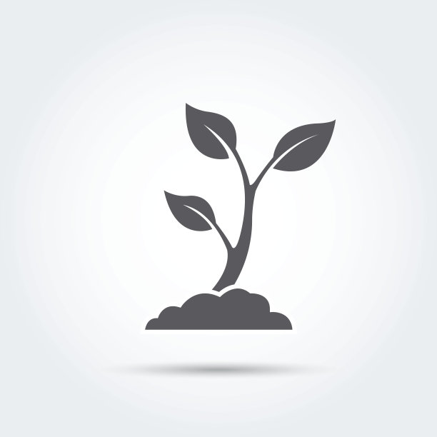 幼苗，过程，种子，图标，剪影。矢量插图。图片下载