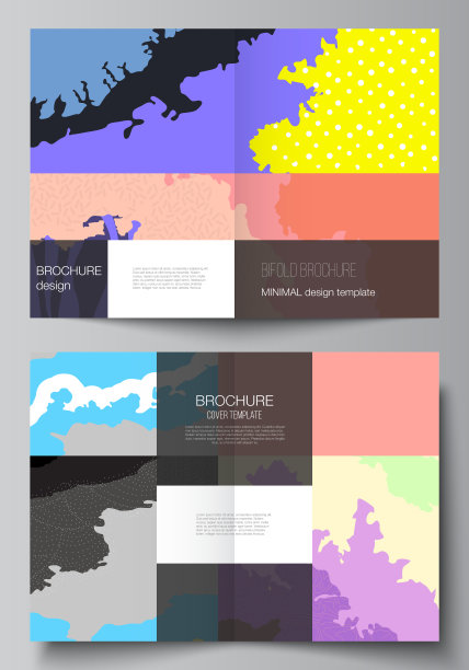 矢量布局的两个A4封面模型设计模板双折宣传册，传单，封面设计，书设计，宣传册封面。日本模式模板。亚洲风格的景观背景装饰。图片下载