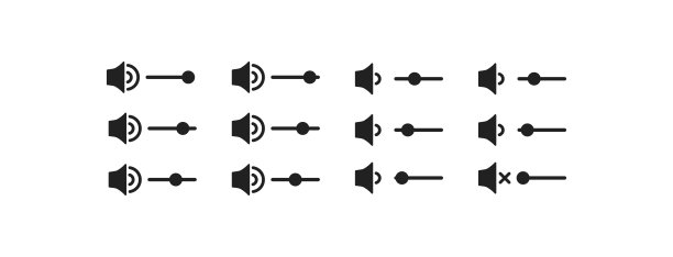 音响扬声器，矢量扁平风格的音量隔离简单图标图片下载