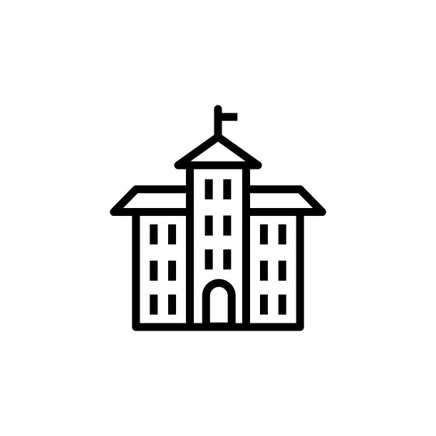 插图向量图形的学校建筑图标模板图片下载
