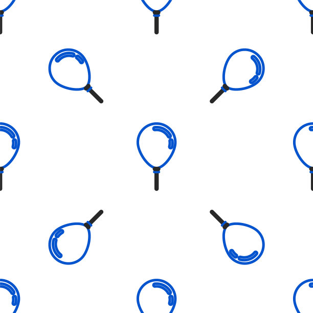 线条气球与彩带图标隔离无缝模式上的白色背景。彩色轮廓概念。向量图片下载