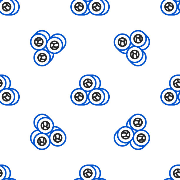 线寿司图标孤立无缝模式上的白色背景。日本传统食物。色彩斑斓的轮廓的概念。向量图片下载