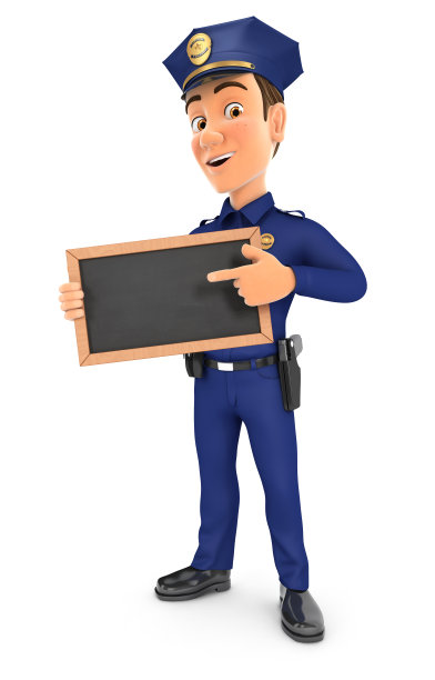 3d警察站在石板黑板上图片下载