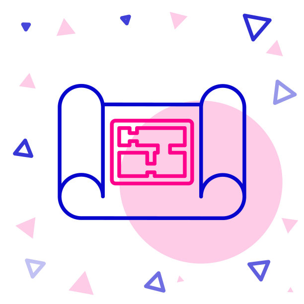 线屋计划图标孤立在白色背景上。色彩斑斓的轮廓的概念。矢量图图片下载