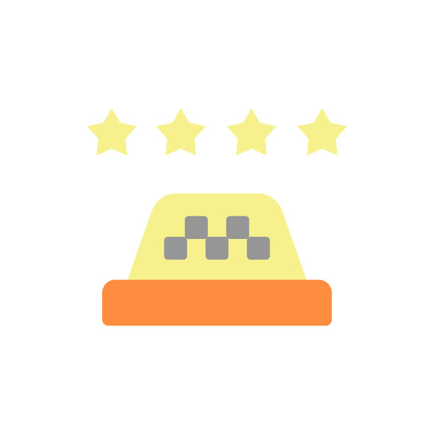 评级,星星图标。简单的颜色矢量元素出租车服务图标的用户界面和用户体验，网站或移动应用程序图片下载