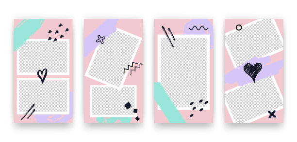 社交媒体的时尚可编辑集模板图片下载