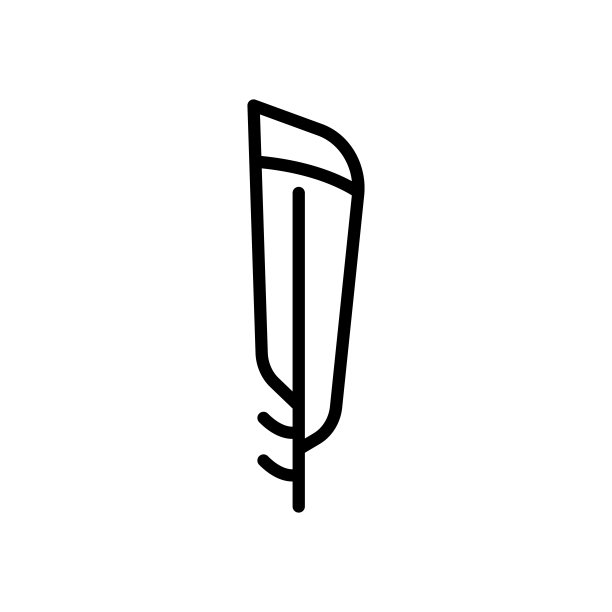翅膀鸟图标，羽毛UI/UX线性元素图片下载