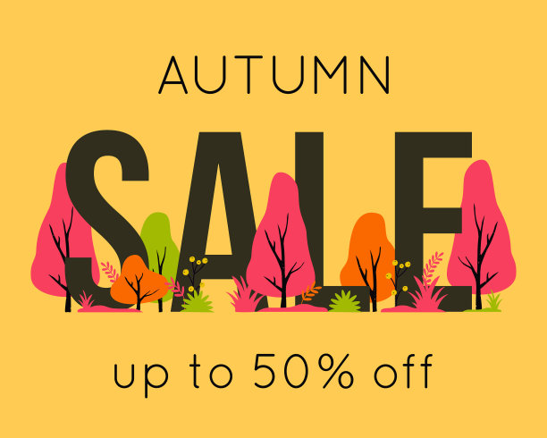 时尚的秋季销售横幅秋季购物图片下载