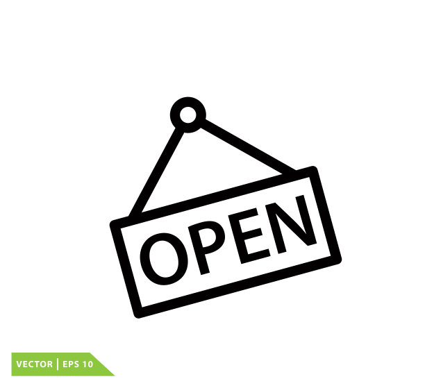 打开图标符号矢量标志设计模板图片下载