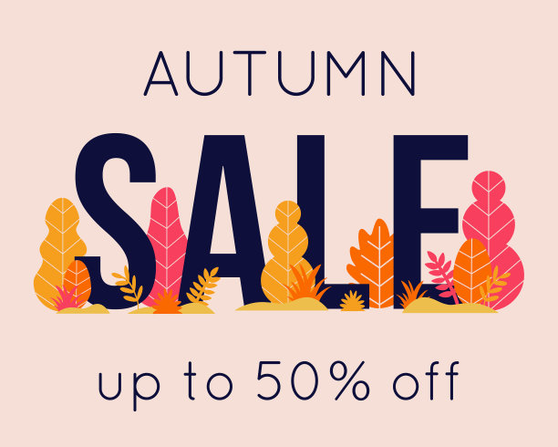 时尚的秋季销售横幅秋季购物图片下载
