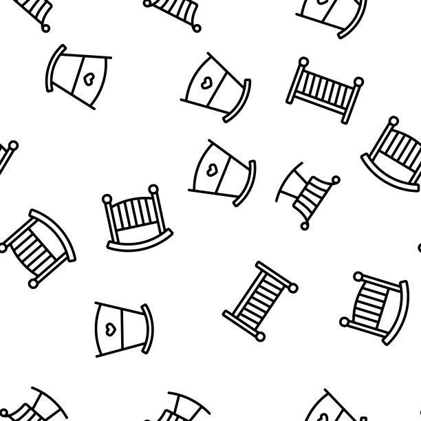 婴儿床婴儿床矢量无缝模式图片下载