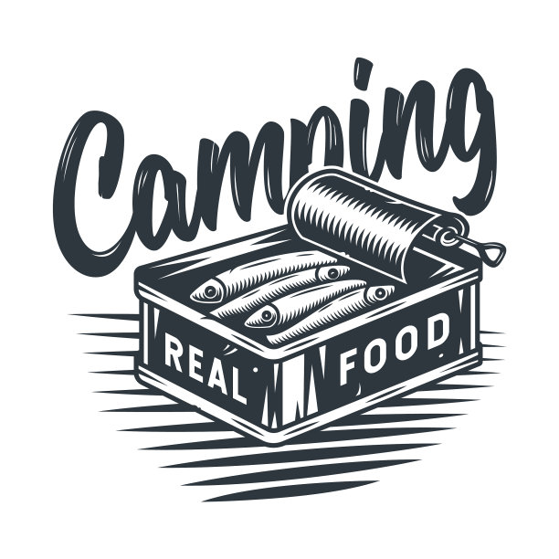 标志金枪鱼在罐头露营图片下载