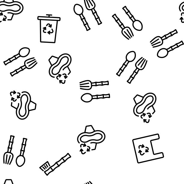 零废物可重用向量无缝模式图片下载