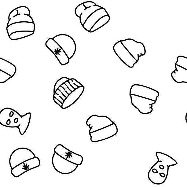 无檐帽季节性矢量无缝模式图片下载
