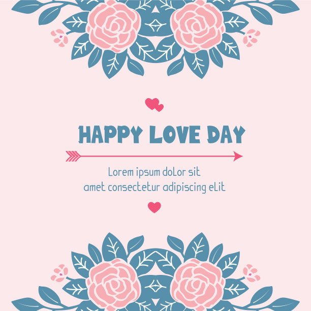 形状优雅的叶和桃花框架图片下载