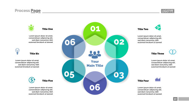六圈流程图幻灯片模板图片下载