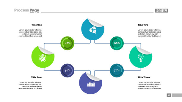 四个选项百分比图表模板表示图片下载