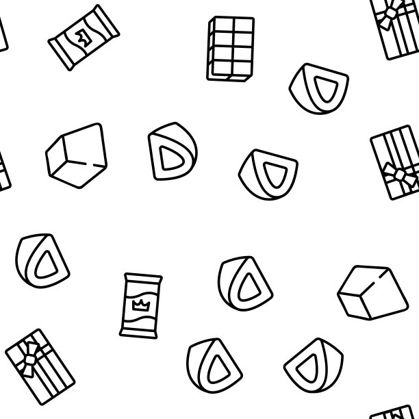 巧克力甜蜜食物矢量无缝模式图片下载