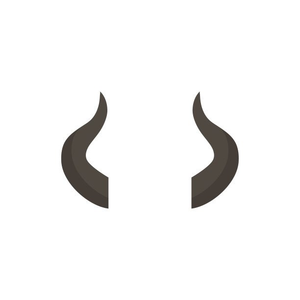 动物角平，角图标，矢量插图孤立在白色背景图片下载