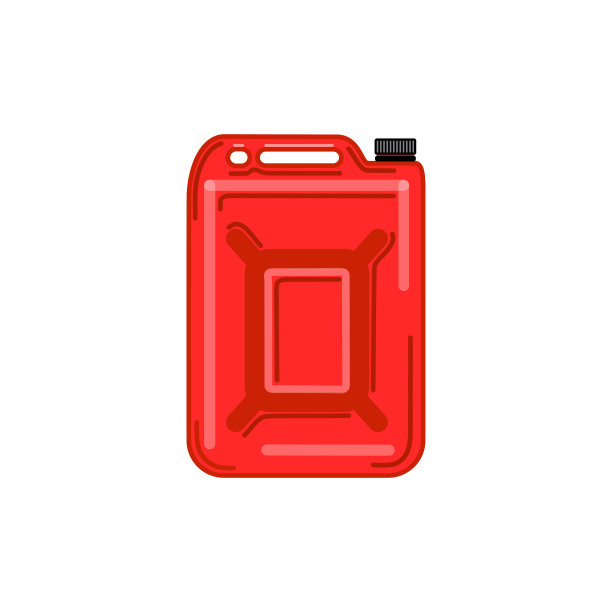 矢量红色金属燃料箱或杰瑞可以运输和储存汽油在白色的背景。孤立的背景。图片下载