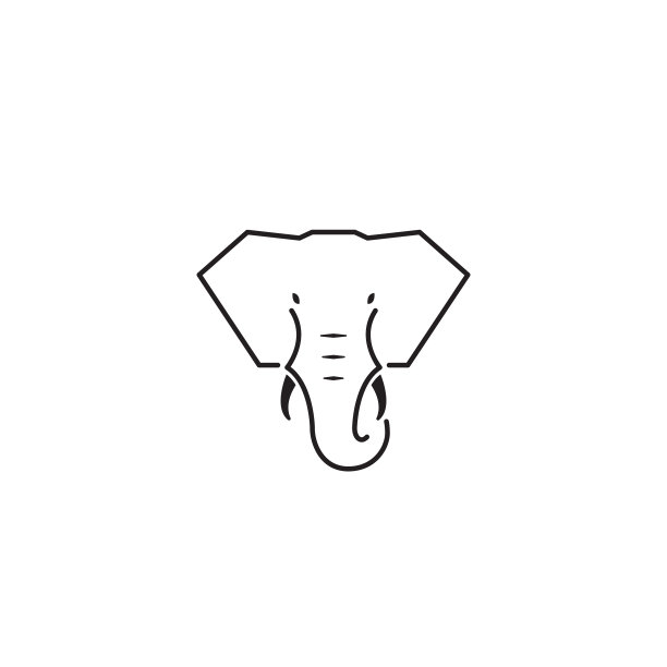 象头象牙象鼻多边形线条简单图片下载