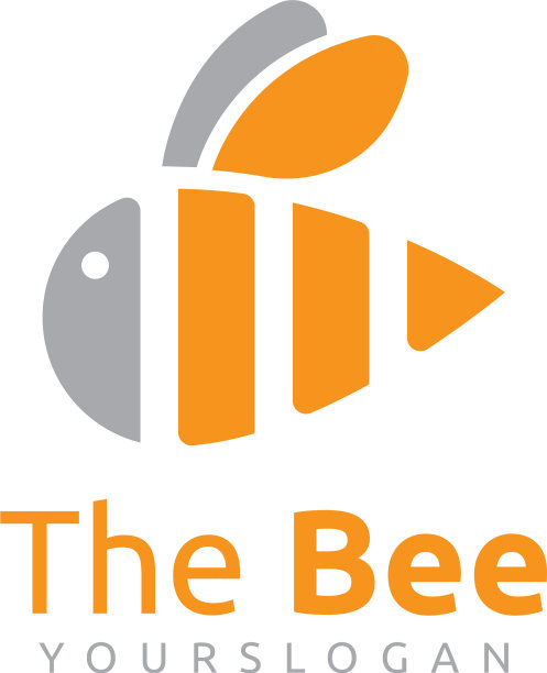 飞翔的蜜蜂黄蜂翅膀独特的抽象标志图片下载