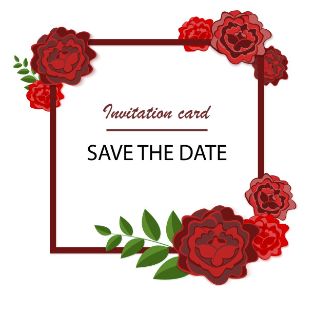 框架用鲜花。婚礼，结婚，生日，情人节的鲜花邀请卡模板。图片下载