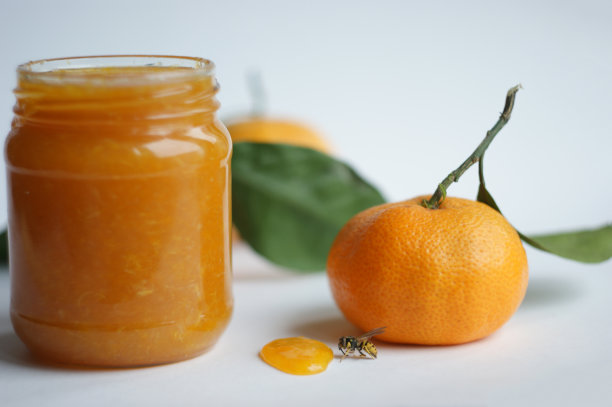玻璃罐里的橘子酱图片下载
