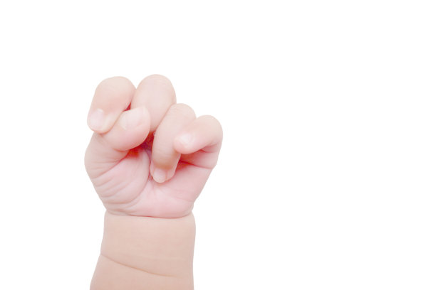 手放在白色背景上图片下载