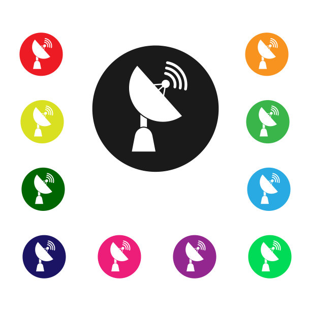 设置卫星天线碟的颜色图标简单图片下载