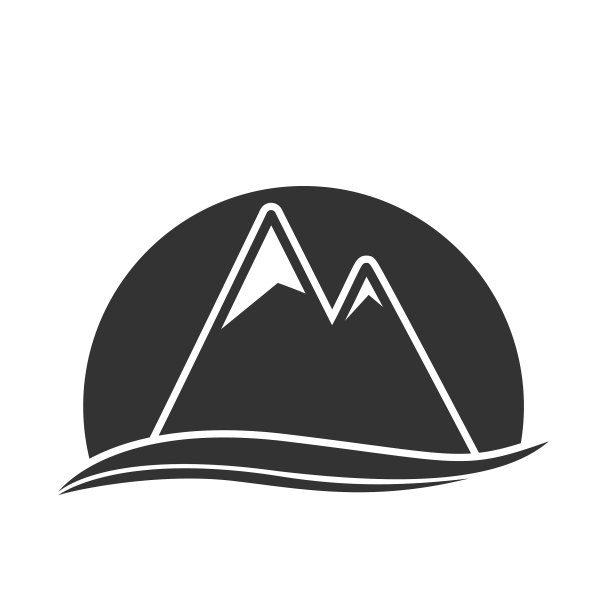 简单的可编辑图标，海山和日落或图片下载