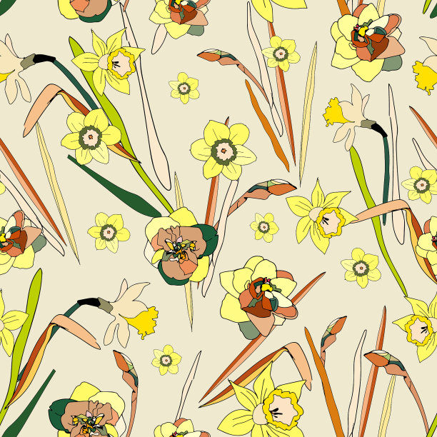 无缝图案与花和叶玫瑰图片下载