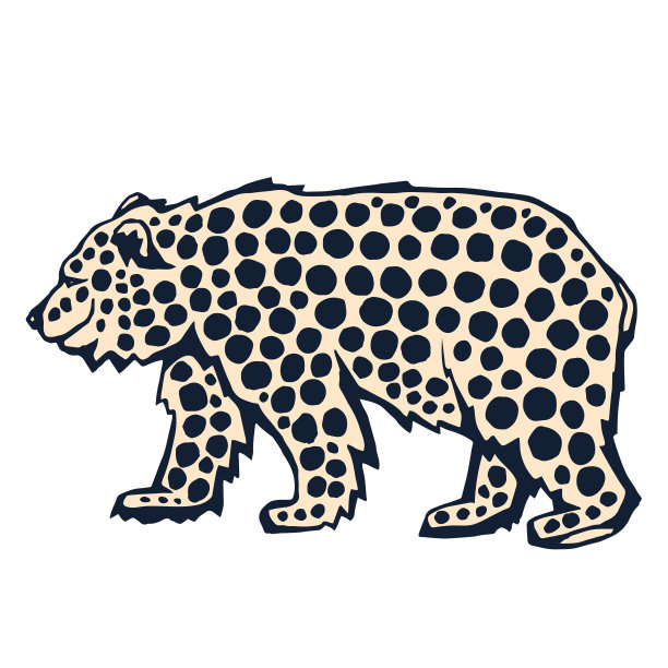 矢量背景手绘熊。手绘墨水插图。现代装饰装饰背景。印刷纺织品，布料，墙纸，剪贴簿图片下载