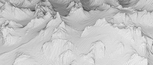抽象三维线框景观蓝图风格图片下载