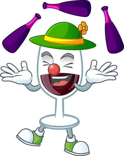 聪明的红酒杯酒卡通玩杂耍图片下载