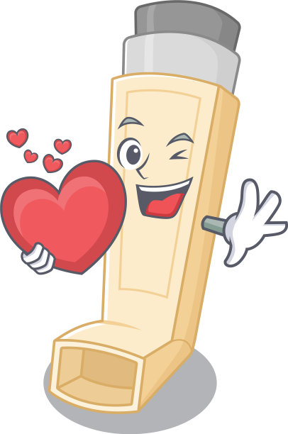 滑稽的脸哮喘吸入器卡通人物图片下载