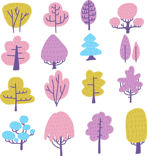 卡通涂鸦树漂亮的手绘图片下载