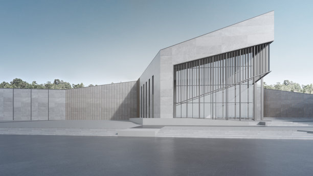 空的混凝土地板和灰色的墙壁。图片下载