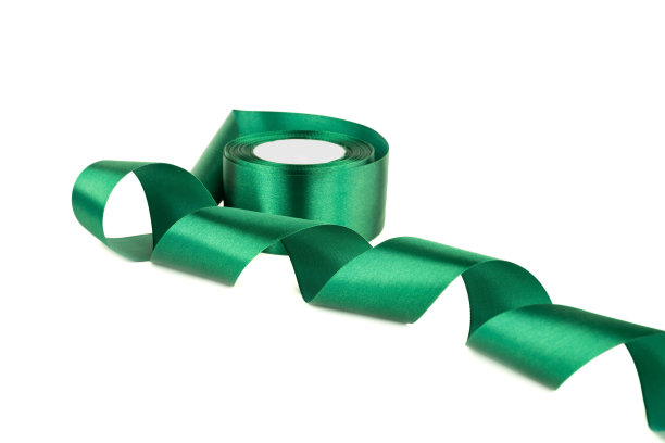 绿色绸带卷轴图片下载